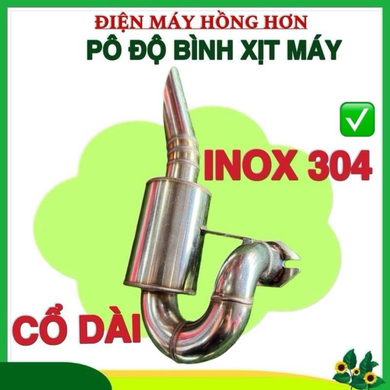 Pô Độ Gắn Máy Cắt Cỏ, Bình Xịt Máy, Máy Rãy Giống INOX 304 Cổ Cao, Pô Đứng
