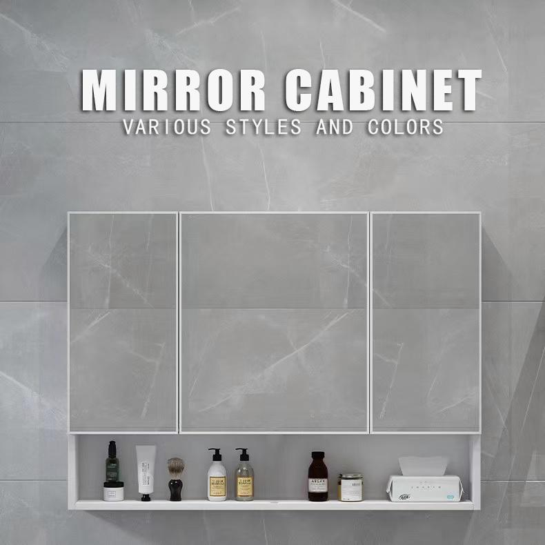 Product Introduction of 【SG-STOCK】Aluminum athroom Mirror Cabinet Wall Makeup Cabinet Hanging Cabinet Glass Cabinet Bathroom Cabinet Makeup Mirror Decor Installation 20