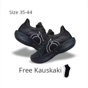 PROMO SEPATU SNEAKERS PRIA WANITA RUNNING FULL BLACK LIST PUTIH