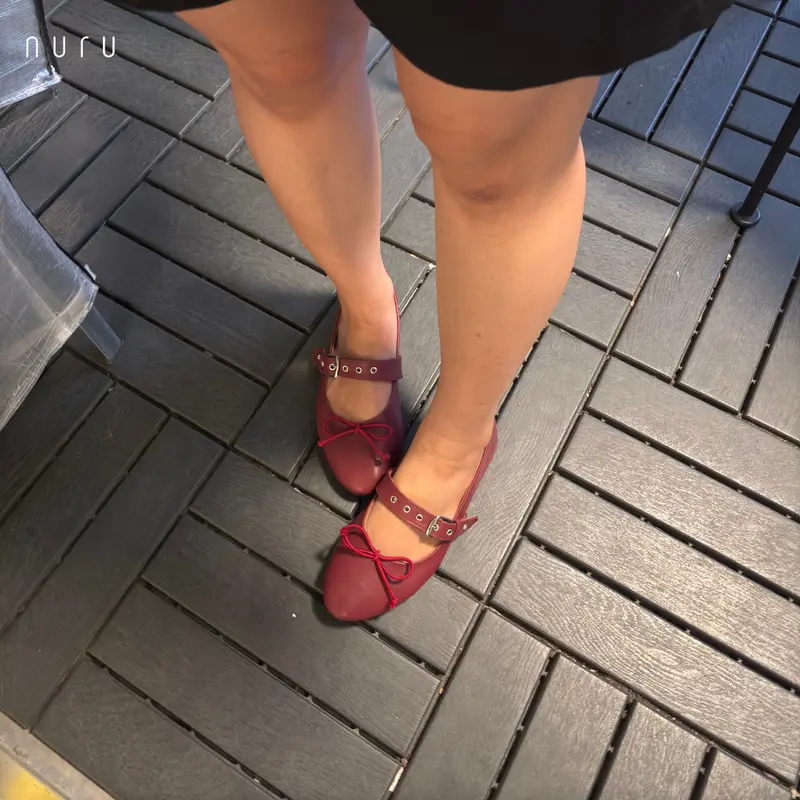 Nuru Urban - Monroe Sepatu Flatshoes Wanita Burgundy sepatu  maroon 3