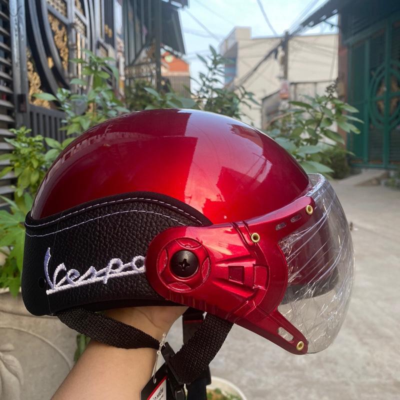 Mũ bảo hiểm VESPA DA có kính gập lên gập xuống cho nam và nữ che nắng che bụi CHÍNH HÃNG -NÓN BẢO HIỂM CAO CẤP KÍNH CÀNG