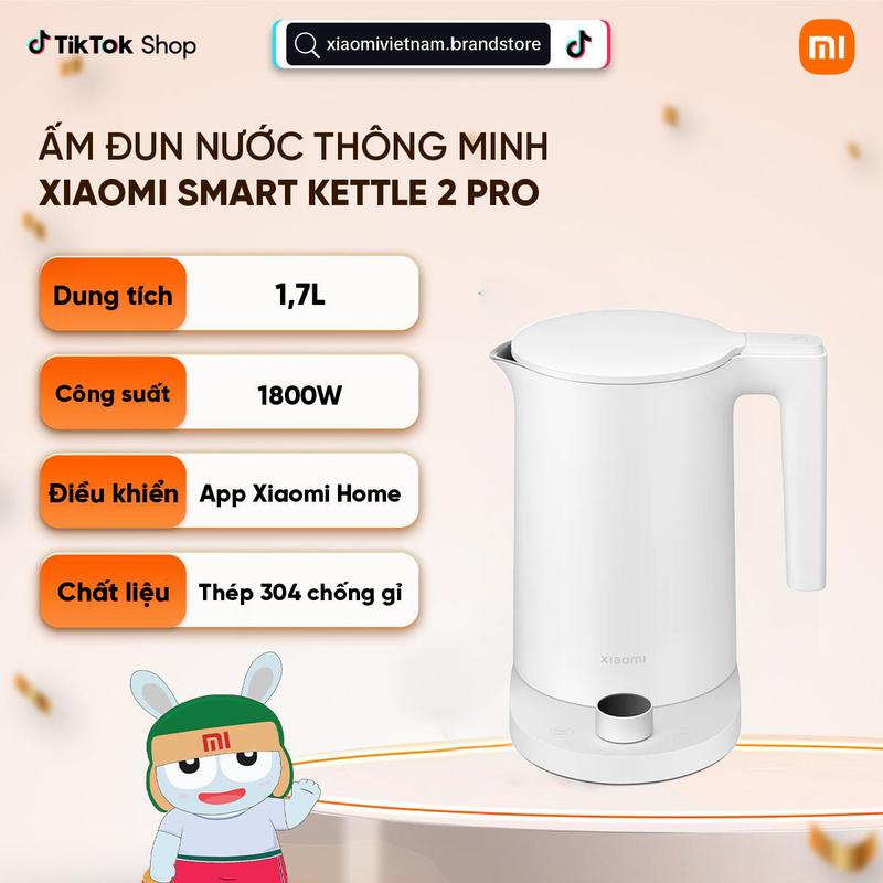 Ấm đun nước thông minh Xiaomi Smart Kettle 2 Pro BHR9107EU - Giữ ấm 24h - 1800W - Dung tích 1.7L