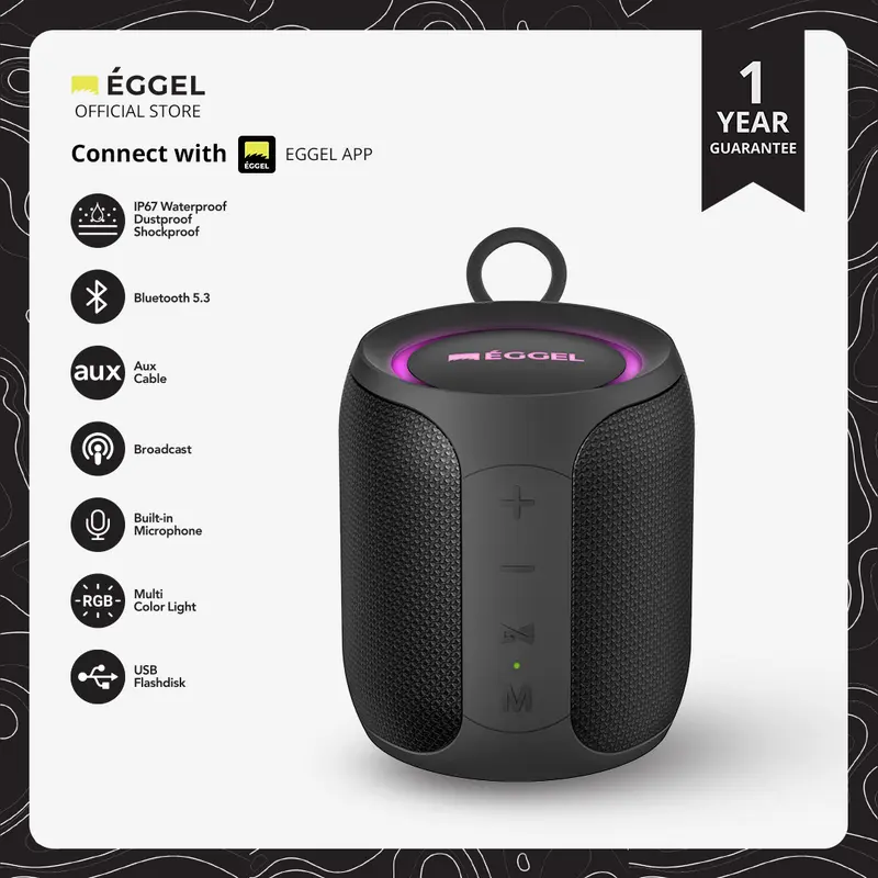 Eggel Terra 3 Mini S 360 Waterproof Portable Bluetooth Speaker 0