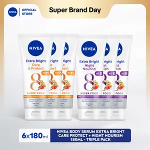 NIVEA Body Serum - Care Protect+Night Nourish 180ml - TriplePack