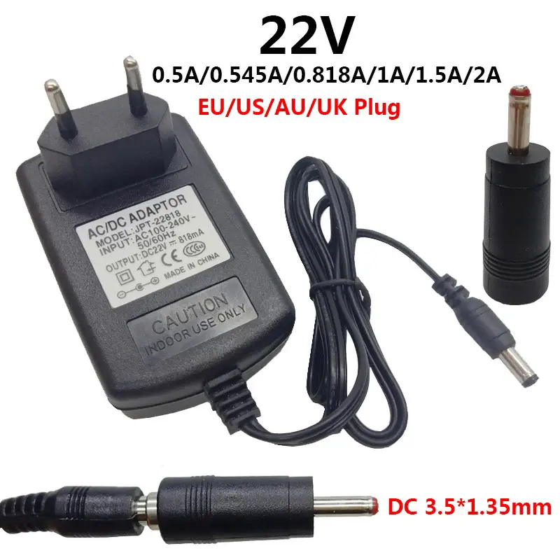 Penyesuai Kuasa Universal, 22 v 2A, AC DC, Saiz Penyambung 3.5x1.35mm, Bekalan Kuasa, 0.5A hingga 500mA, 0.545a hingga 545ma, 0.818a hingga 818ma, 1A hingga 1.5a, 22 volt, Adaptor, Adapador
