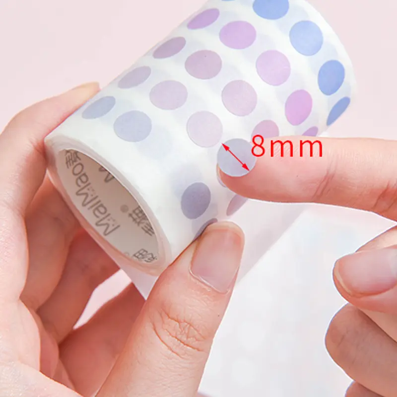 Băng Dính Dính Washi, Phong Cách INS, Chấm Bi Màu Morandi, Thích Hợp Để Nhật Ký, Sổ Tay, Đồ Trang Trí, Ghi Nhớ Ảnh, Nhãn Dán Cố Định 3