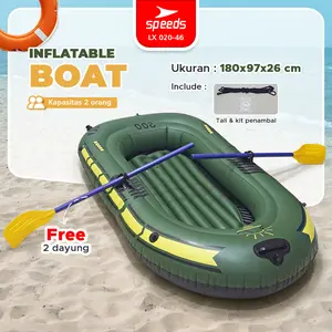SPEEDS Perahu Karet Tiup Mancing Inflatable Boat Rafting Sport 2 Orang Kayak + Dayung Arung Jeram 020-46