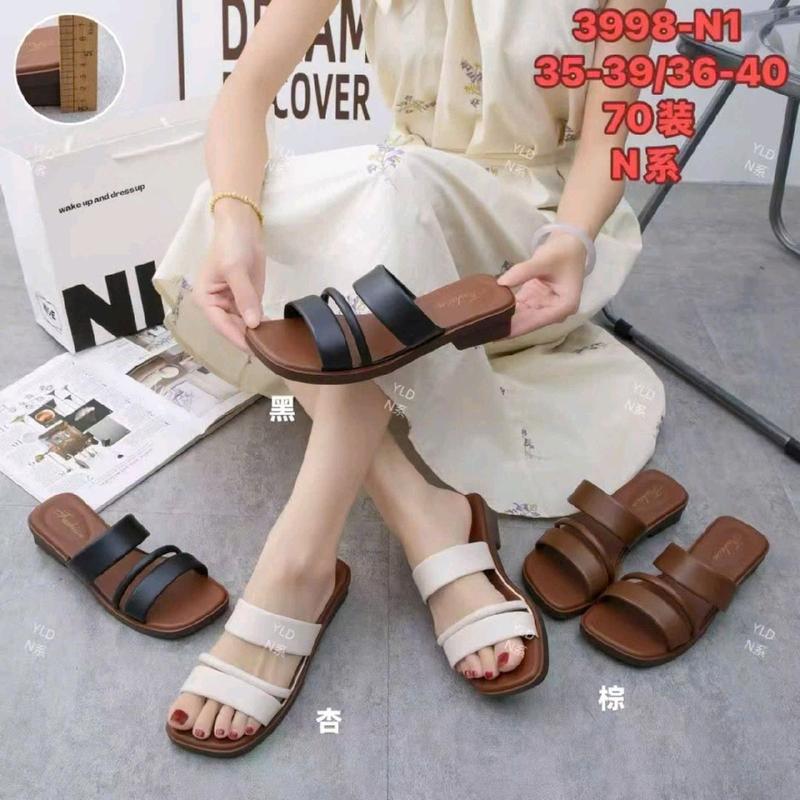  Dép nữ gót guốc 3quay mềm êm cao 3phân 