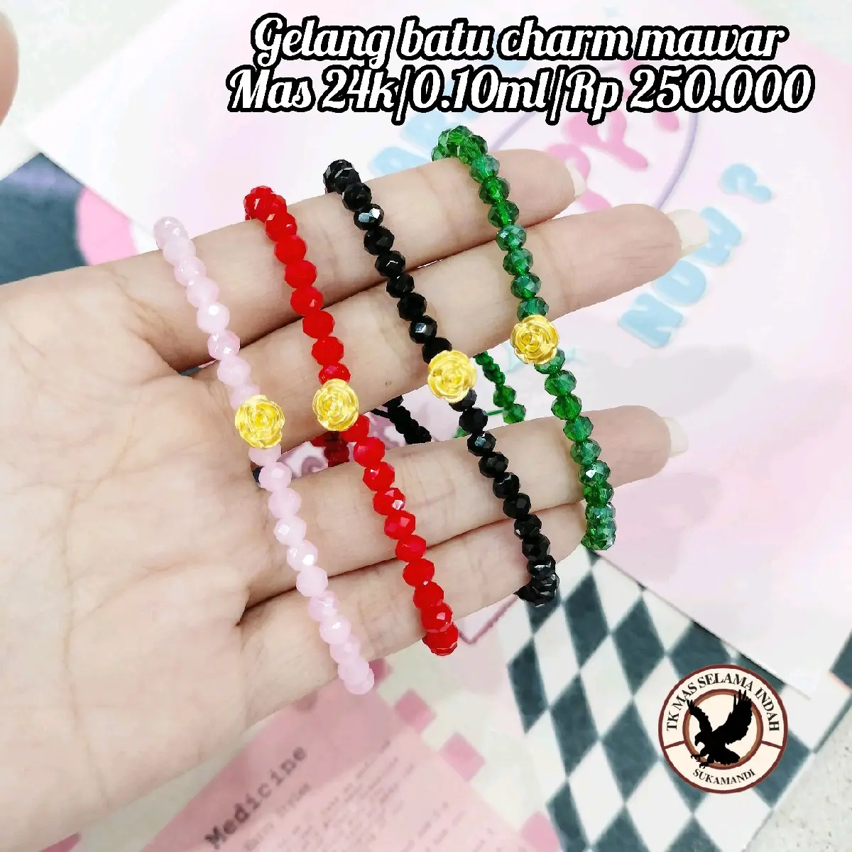 Gelang batu mawar 0.1 (request)