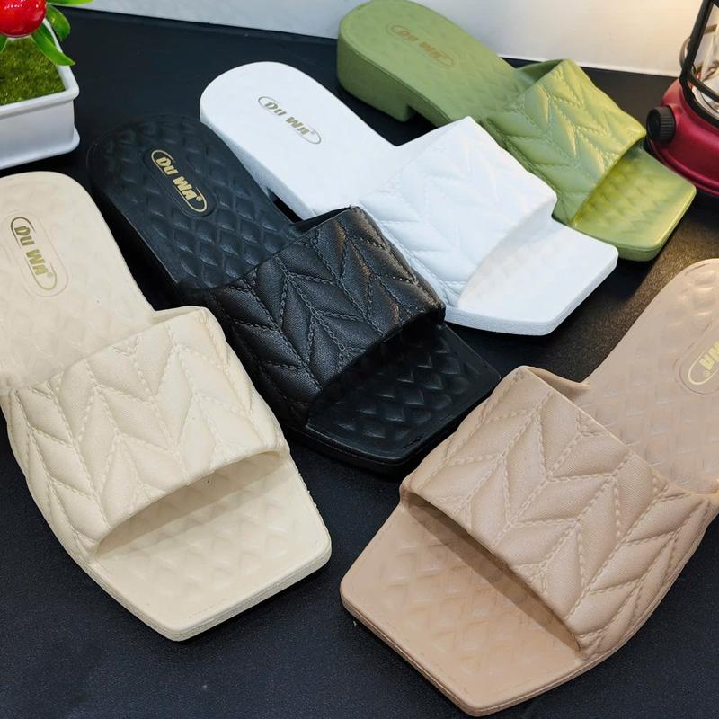 Dép nhựa Duwa DH361-1, quai ngang họa tiết dập nổi, đế cao 2 phân, nhẹ, bền đẹp