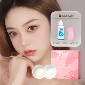 (HOT COMBO)  MAGISTER Normal Eye Softlens with Free Lenscase +120ml Solution  DIA 14.0MM  Minus Eye Softlens Natural Color Emerald Gray Contact Lenses Big Eyes For Makeup Soflen Brown Minus 0.00-6.00 Soflen KoreaLensa Wajah