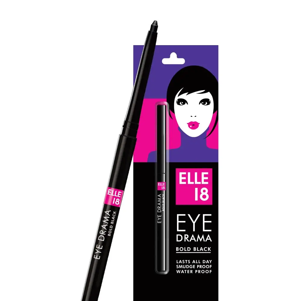 Elle 18 Eye Drama Kajal Black for Matte Finish - 0.35g