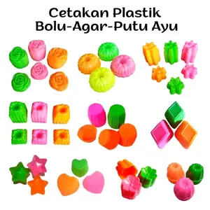 12 PCS Cetakan Kue Bolu / Cetakan Kue Bolu Berbagai Bentuk Bunga Bulat Jajar Genjang / Cetakan Kue Plastik 1 Lusin 12 Pcs