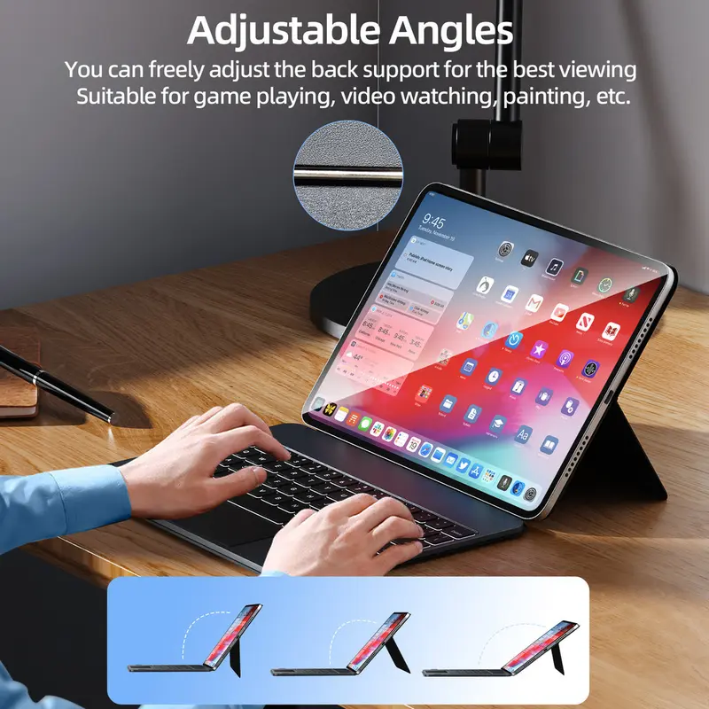 GOOJODOQ Protective Case and Keyboard Adjustable Angle Multifunctional Backlit Keyboard Waterproof and Stain Proof 7