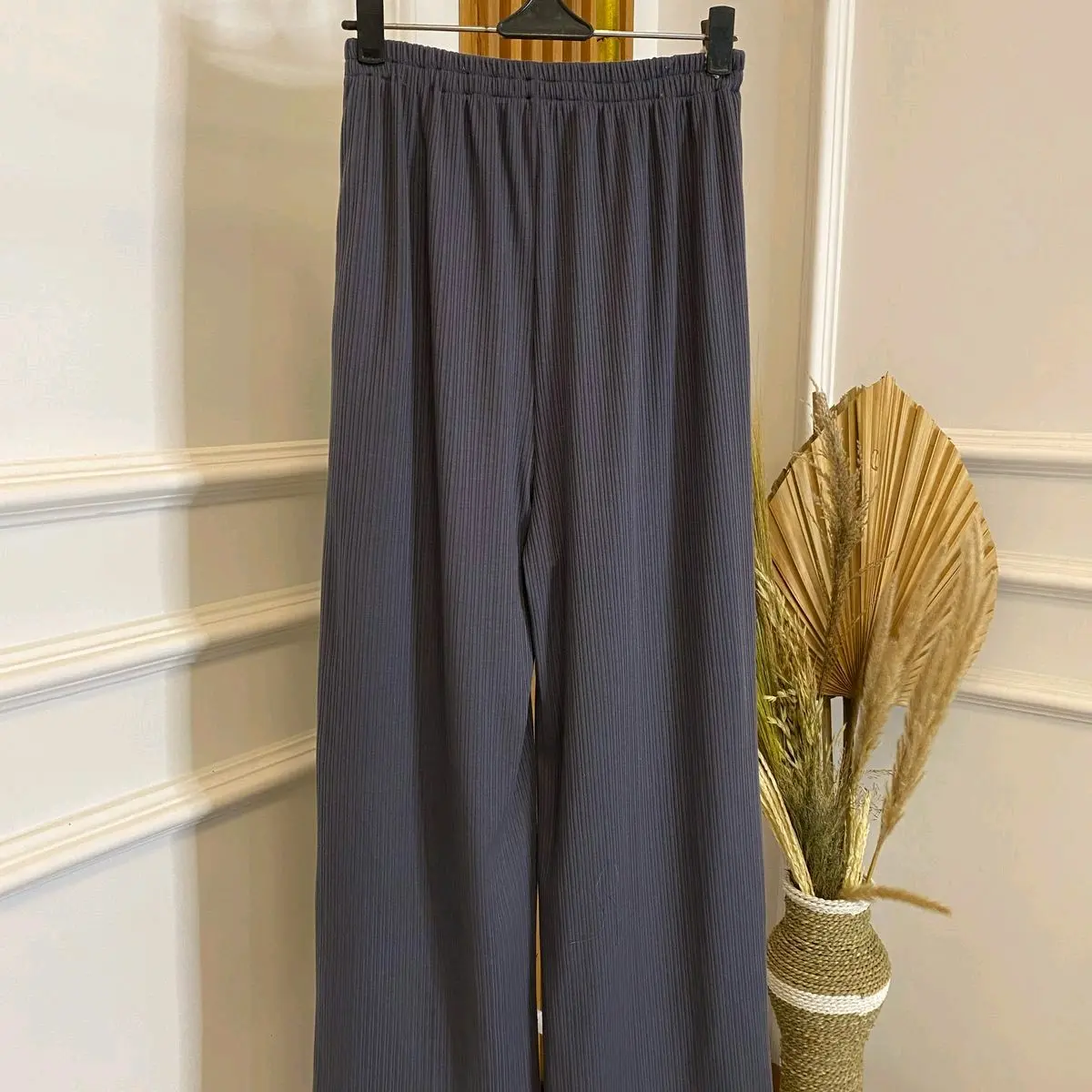 celana haighwaist bahan knit premium best seller Melar Nyaman Rib Panjang Loose