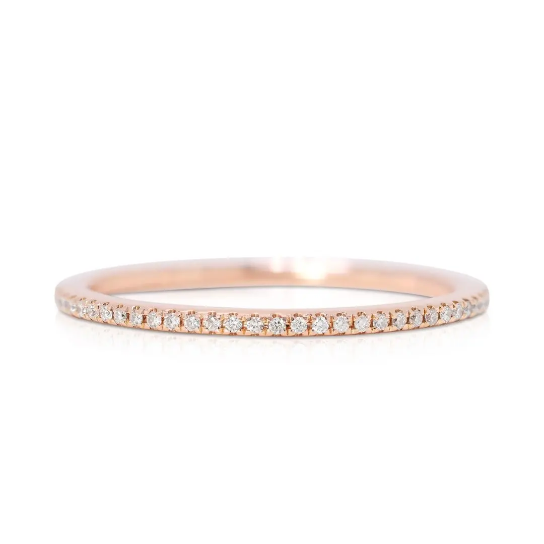 Elegant 0.32ct Round Brilliant Natural Diamond Ring in 18K Rose Gold
