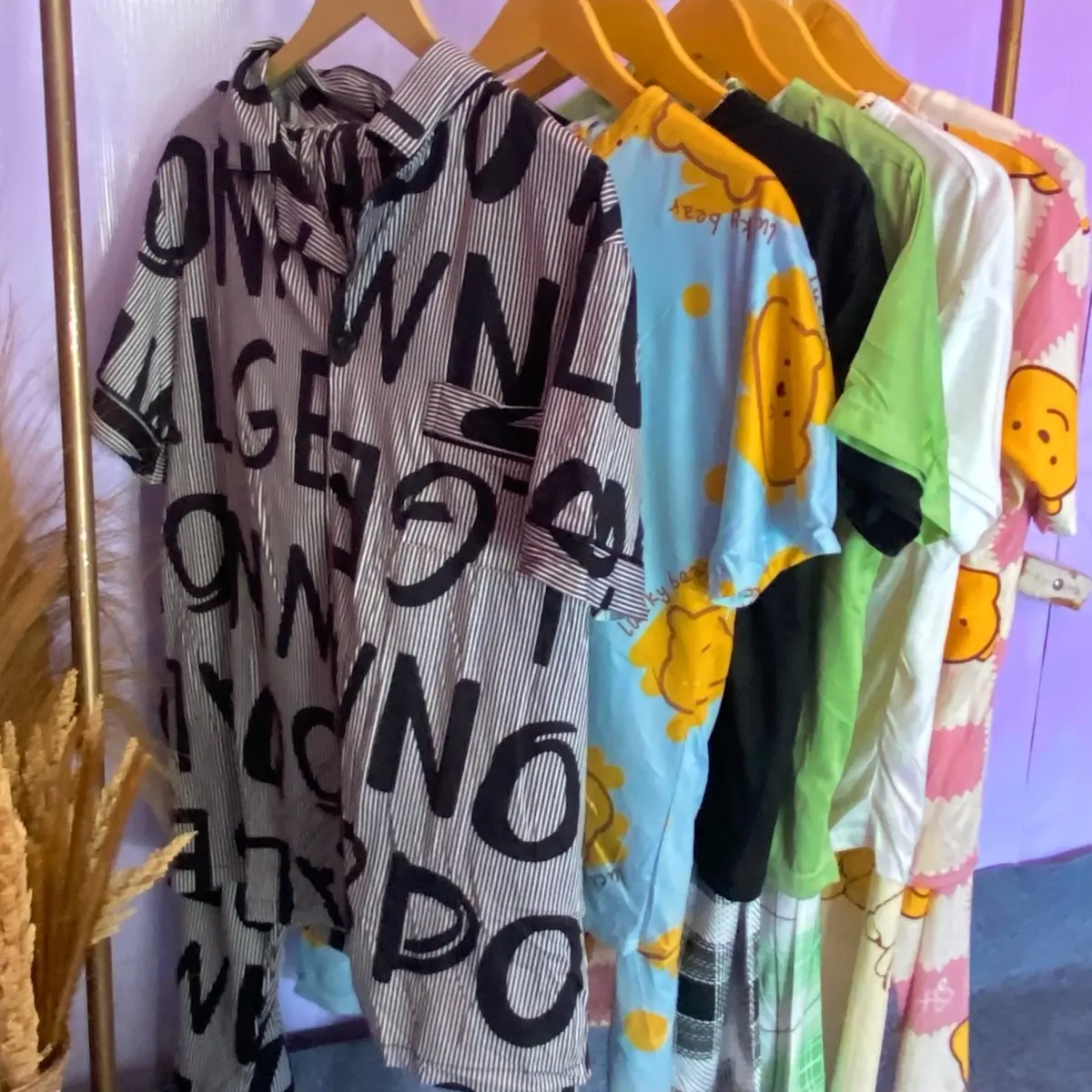Piyama 3 in dalam 1 set 1 Baju dan 2 Celana Wanita