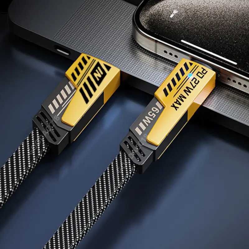 Kabel Data 4 in 1 Convertibke Metal Fast Charging Cable 65W 1.07M Kabel TYPE C USB A & Lightning Multiple Charging Cocok Untuk Iphone Dan Android 4
