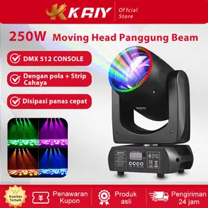 Kaiy Moving Head Beam 250 Watt Lampu Sorot Panggung LED Disco Party Lights Lampu Beam With Gobo and Prism-DMX512