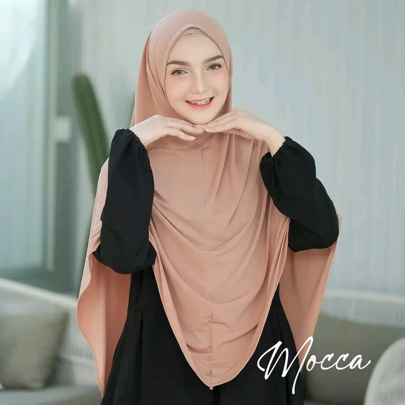 Hijab Jilbab Nadine XL Bahan Jersey hyget ekonomis bergo jilbab khimar syar'i jumbo Kerudung Muslim Panjang Instan Syari 3
