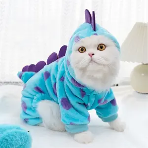 Baju Dinosaurus Biru Untuk Anjing Kucing Bahan premium - Baju Kostum Anjing Kucing Karakter Hewan - Hoodie Lucu Anjing Kucing - Pet Clothes - Kostum Cat Dog - Baju Anjing Kucing Lucu