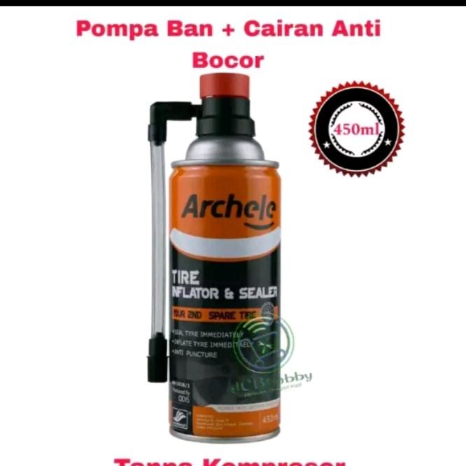 Pompa Ban Darurat Plus Cairan Anti Bocor Ban Tublees ARCHELE 450 ml 1
