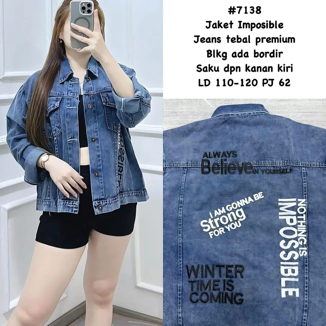 OVI - Jaket Denim Wanita Bordir Terbaru - Jaket Jeans Wanita Import Trendy Premium Quality