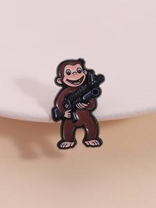 Insignia creativa de George, personaje clásico y divertido reimaginado, diseño único y moderno, decoración para mochila, regalo genial para coleccionistas