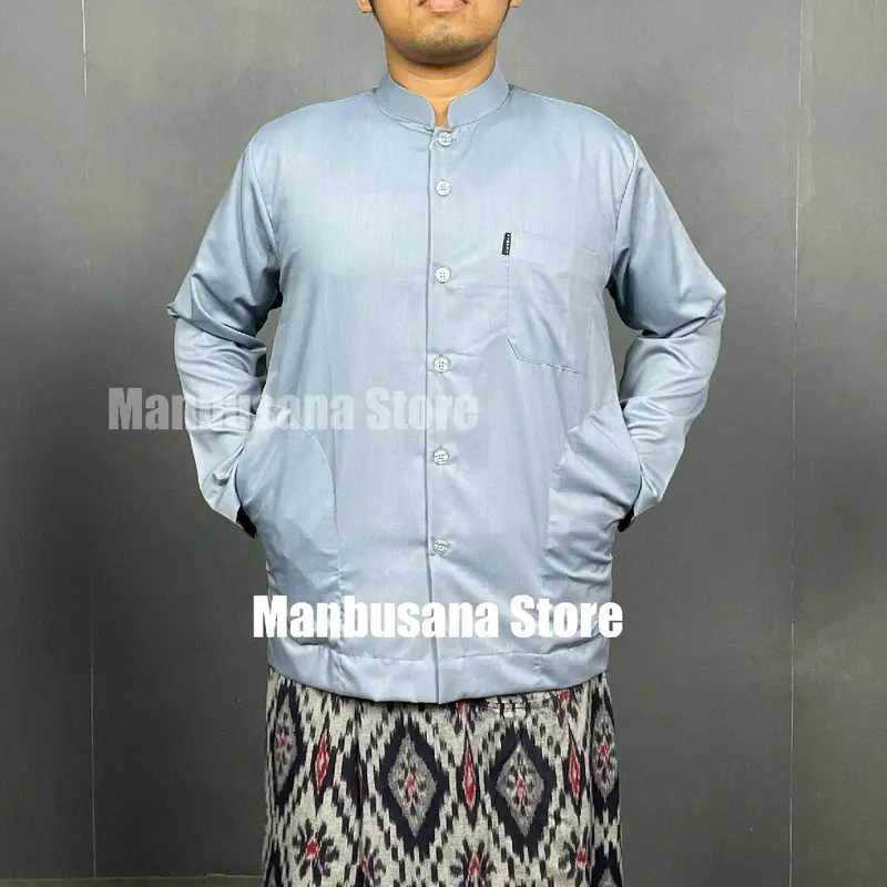 Baju Koko Almahi Saku Samping Bahan Toyobo Grade A Lengan Panjang Muslim Pria Dewasa Santri 6