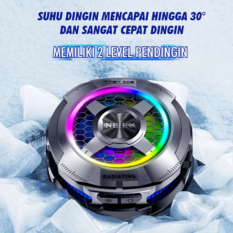 NEIKU NK01 Magnetic Funcooler RGB Fan Cooler Phone Cooler Radiator With Magnetic Sheet Kipas Led Angin 6