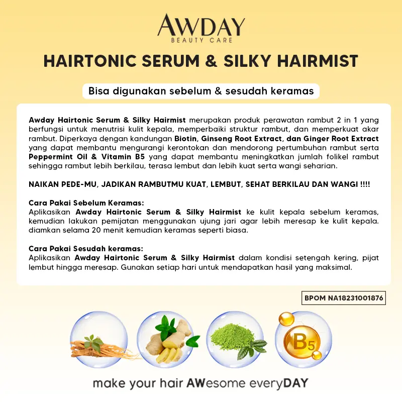 AWDAY Hairtonic Serum & Silky Hairmist 100ml 3