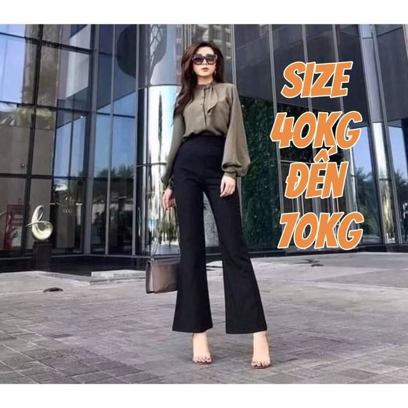  Quần Tây Ống Loe Lưng Cao - Quần Tây ống bass - vải tuyết mưa Nữ Ong Women 