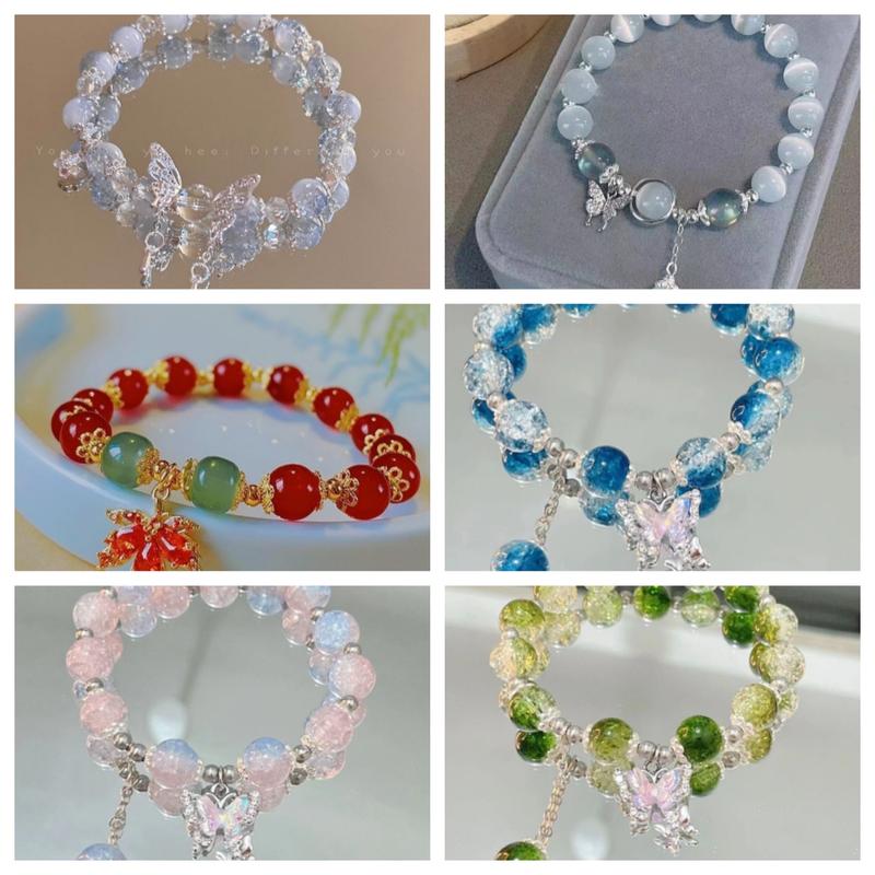 Vòng Tay Bướm,  Dành Cho Nữ, Thiết Kế Độc Đáo Phong Cách Instagram, Ánh Trăng Xám, Dễ Phối Đồ, Thanh Lịch Và Hợp Xu hướng Thích Hợp Cho Học Sinh