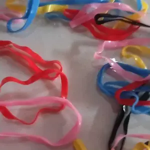 550PCS Karet Rambut Elastis / karet rambut jepang with Pouch Warna Warni / karet rambut