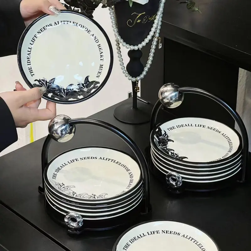 Muen Desset Plate Set / Piring Saji Piring Kue Imlek Lebaran Tamu Mewah Aesthetic Hadiah Kado 2