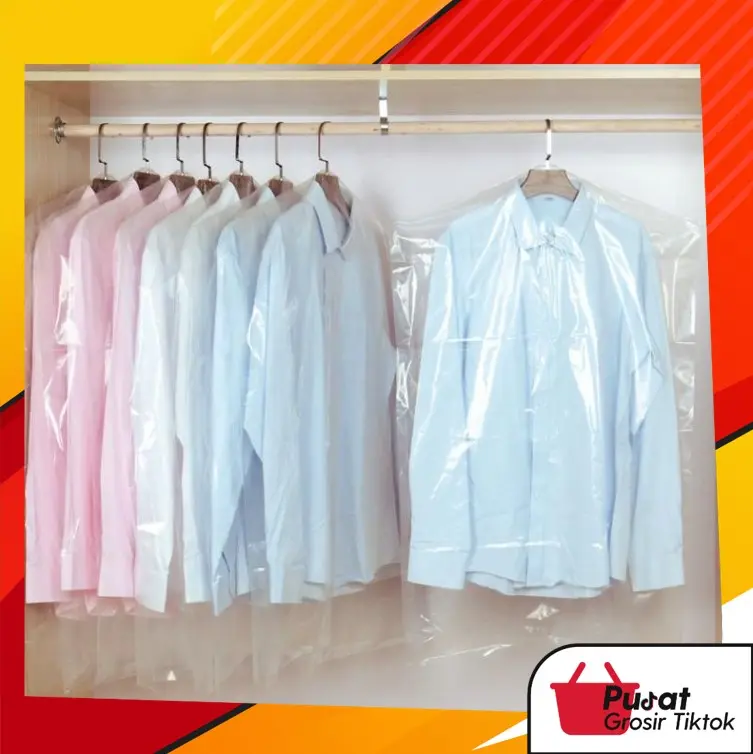 BISA COD H6382 Cover Plastik Baju Transparan Anti Debu / Pelindung Pakaian Waterproof Pembersih 0