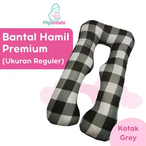 Kotak Grey - Bantal Ibu Hamil Tidur Premium Ukuran Reguler