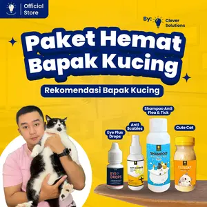 Paket Hemat Bapak Kucing - Shampoo Anti Flea & Tick + Cute Cat + Anti Scabies + Eye Plus