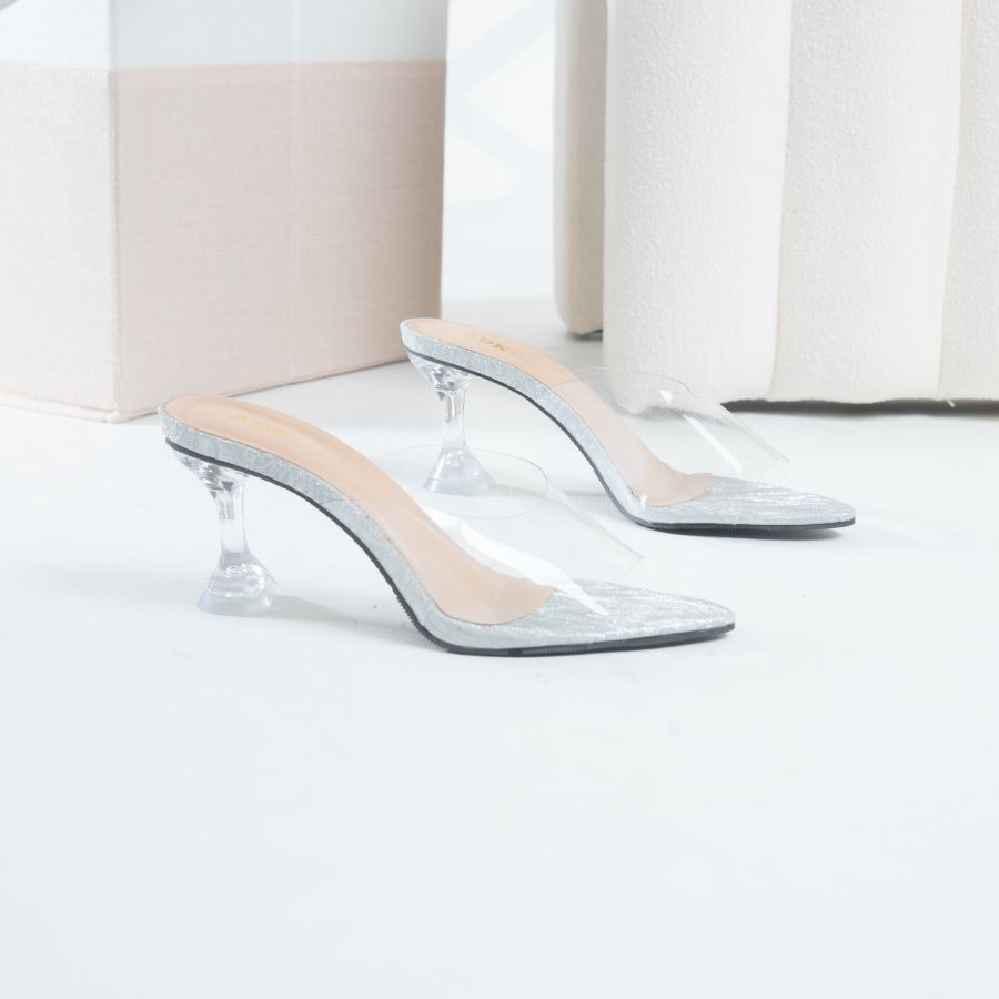 Adeka AZURA Kaca 7 cm Heels Wanita Pesta - Sandal Shoes coquette Bahan Sintetis & Denim Tampilan Stylish Modern Tahan Lama Mudah Dibersihkan