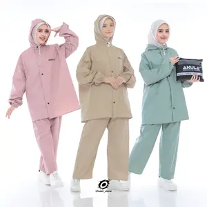 AKULA Jas Hujan Pria Wanita Setelan Baju dan Celana Anti Rembes