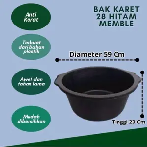 BAK 28 HITAM FULL KARET SAP BASKOM KARET ANTI PECAH DAN KUAT kuping