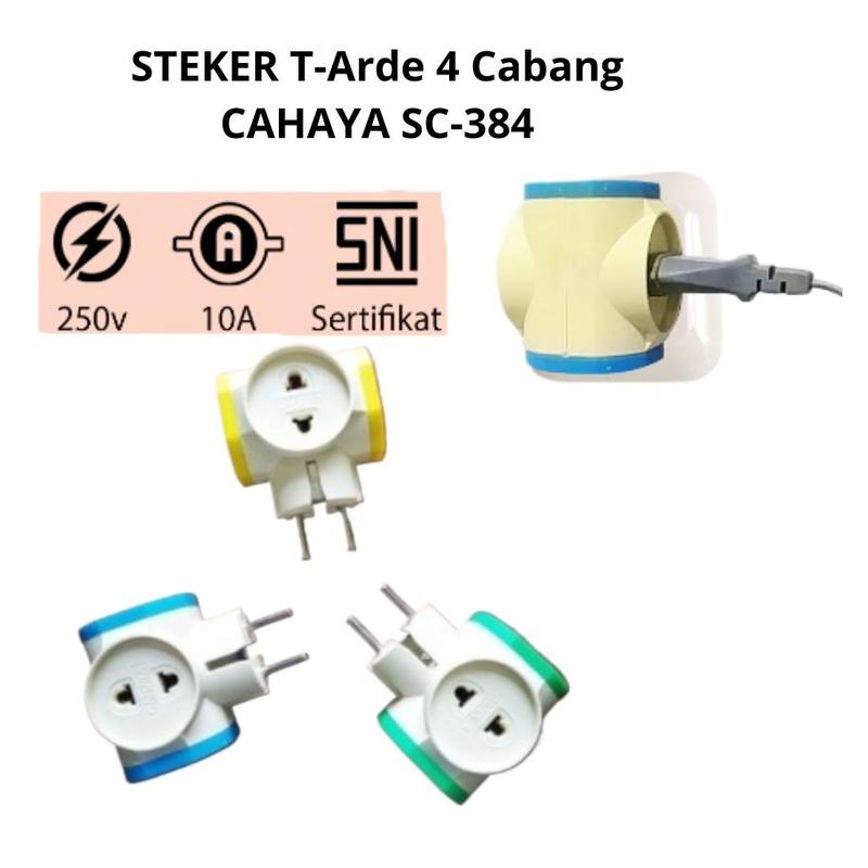 Steker T Multi Arde SNI Colokan Stop Kontak Parallel 3 Lubang T-Arde Paralell 1