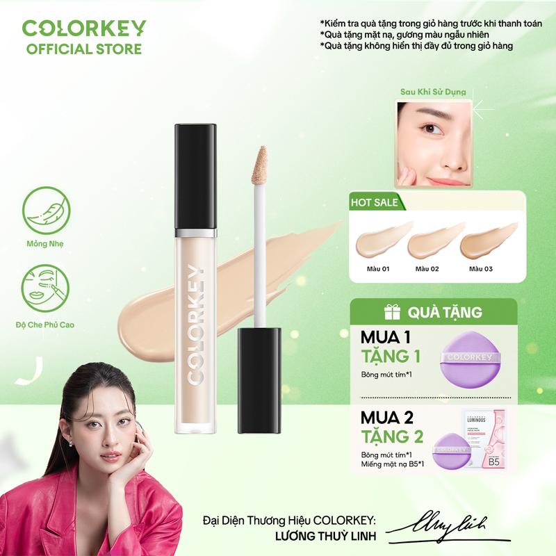 Kem Che Khuyết Điểm COLORKEY Dạng Lỏng, Mỏng Nhẹ, Che Phủ Cao 6ml