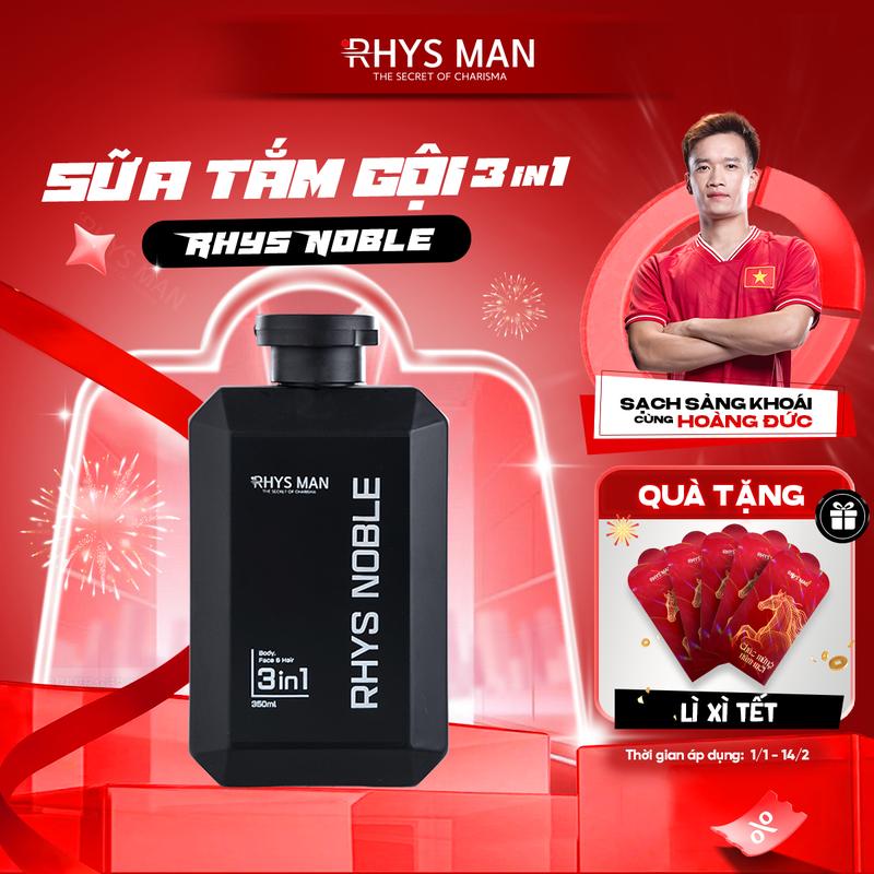  Sữa tắm gội nam RHYS NOBLE 350ml | Tặng kèm quà tặng 