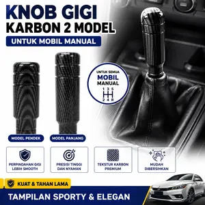 Pulang Knob Gigi Mobil Manual Karbon Fiber Universal 9/13cm Model Pendek Panjang Tuas Persneling Modifikasi Interior Mobil Sporty Anti Slip