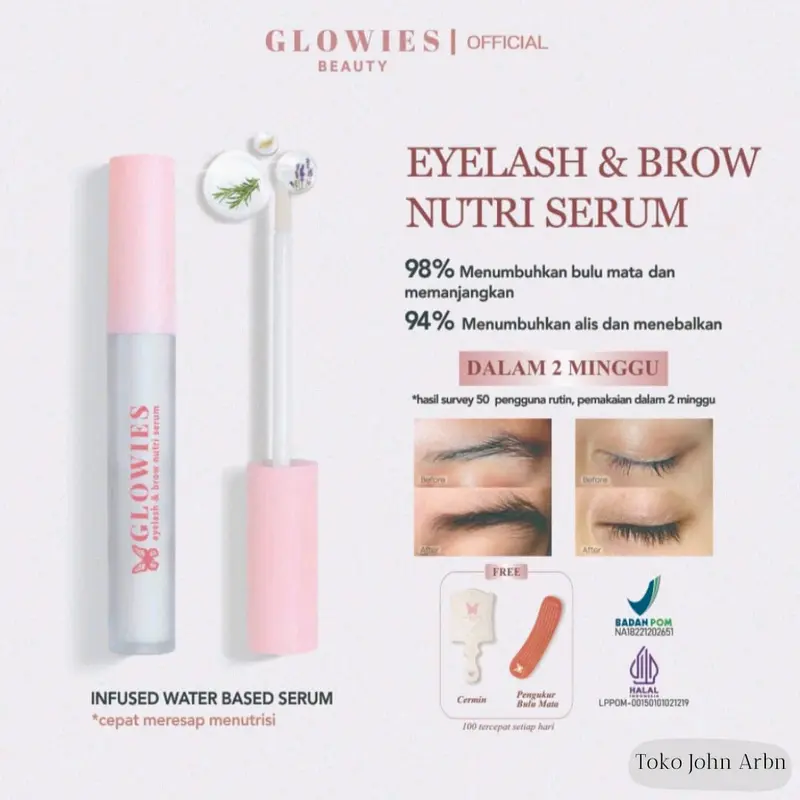 Glowies Beauty Eyelash & Brow Nutri Serum | Serum Penumbuh Alis dan Bulu Mata | Free Cermin & Pengukur Bulu Mata 0