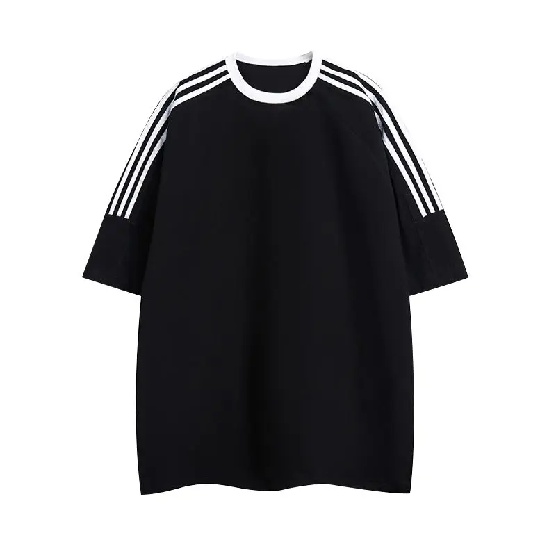 Pure cotton plain color short-sleeved T-shirt with breathable and sweat-wicking for teenagers Top Man Streetwear Casual Long Menswear Tropical Crewneck