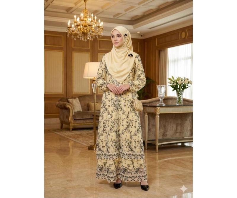 Safani series gamis tulle korneli gunting malaysia cantik dan anggun