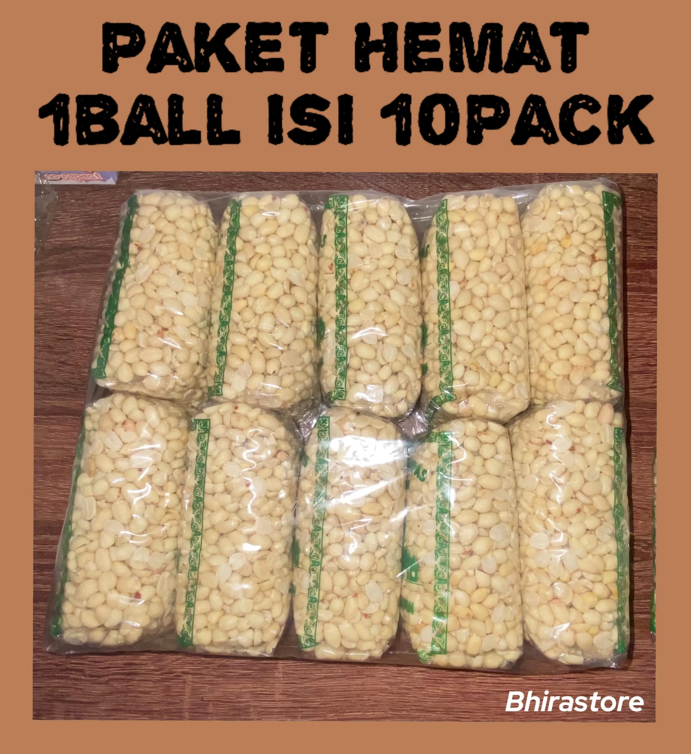 Paket 1 Ball (10 Pack) Kacang Tanah Mentah Kupas Asli Tuban Kemasan 350 Gram Cap Berkah Kualitas Terjamin Organik Kacang-kacangan Kacang Tuban Wijen Bahan Mete Food Snacks
