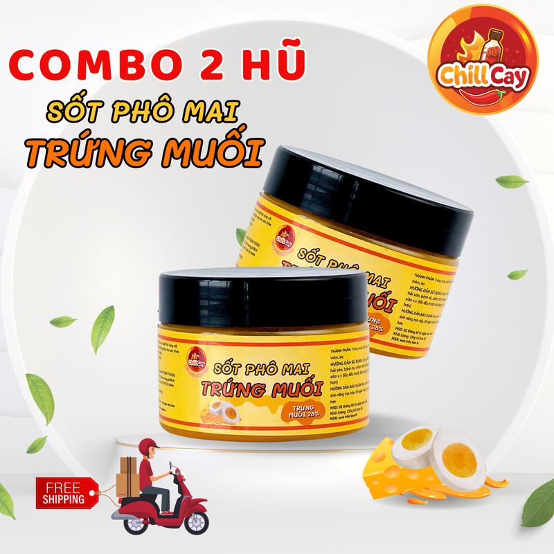 Combo 2 hũ sốt phô mai trứng muối CHILLCAY sốt trứng muối thơm ngon ngọt béo chuẩn vị nhà hàng cho các món hải sản, ốc.